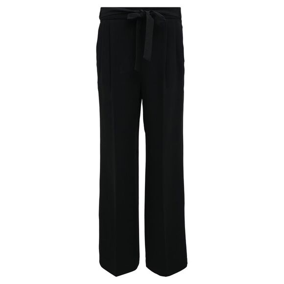 Max Mara Straight Leg Pants in Black Polyester